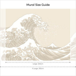 I Love Wallpaper Grand Wave Mural In Cream (350Cm X 240Cm) - thumbnail 3
