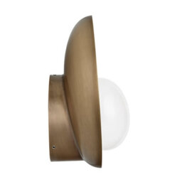 Industville Hayle Outdoor & Bathroom Round Diffuser Wall Light - Brass - thumbnail 6