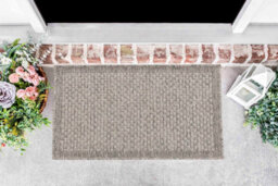 Modern Checkered Design Outdoor-Indoor Rugs Silver 50X80 Cm