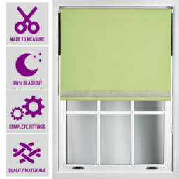 Furnished Diamante Edge Blackout Roller Blinds Made To Measure - Lime Green (W)60Cm X (L)210Cm - thumbnail 1
