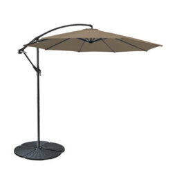 Sundaze 3M Taupe Garden Cantilever Banana Parasol Umbrella Crank Hanging Patio With Base Weights - thumbnail 2