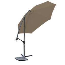 Sundaze 3M Taupe Garden Cantilever Banana Parasol Umbrella Crank Hanging Patio With Base Weights - thumbnail 3