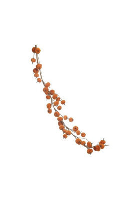 5Ft Velvet Orange Pumpkin Garland
