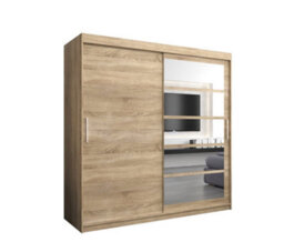 Arte Stylish Oak Sonoma Roma I Sliding Door Wardrobe W2000mm H2000mm D620mm Mirrored Vertical Handles Elegant Storage Solution - thumbnail 1