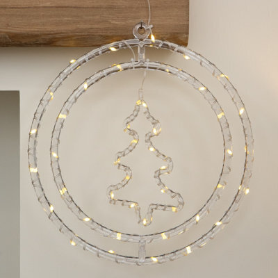 Samuel Alexander 33Cm Light Up Hanging Christmas Tree Ring With Warm White Leds - image 1