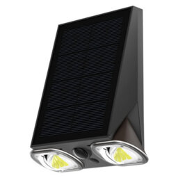 Omnisolar Aquila Black Dual-Head Solar Wall Light With Pir Sensor - 800 Lumens - thumbnail 3