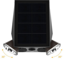 Omnisolar Aquila Black Dual-Head Solar Wall Light With Pir Sensor - 800 Lumens - thumbnail 2