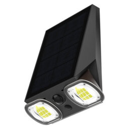 Omnisolar Aquila Black Dual-Head Solar Wall Light With Pir Sensor - 800 Lumens - thumbnail 4