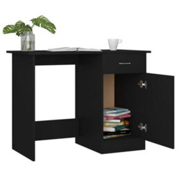Berkfield Modern Desk Black 100X50X76 Cm Engineered Wood - thumbnail 6