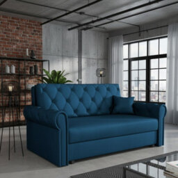 Viva Roma Iii Living Room Sofa Bed Polyurethane Foam Hr Foam Wave Spring Metal Legs Wooden Frame 168X85X98Cm Blue - thumbnail 1