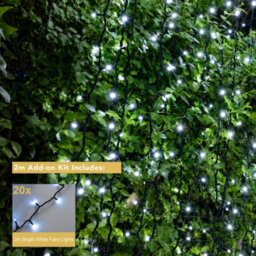Christmas Tree World Crownvine 2 Pack 20 Led Bright White Curtain Lights 2M - Black Rubber Cable (For Crownvine Lights) - thumbnail 2