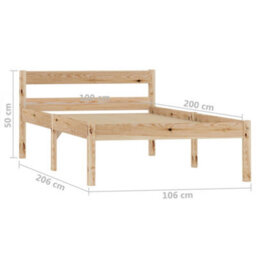 Berkfield Bed Frame Solid Pine Wood 100X200 Cm - thumbnail 7