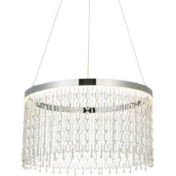 Loops Hanging Ceiling Pendant Light - Chrome Plate & Clear Crystal Glass - 19.67W Led (Smd 2835) Warm White
