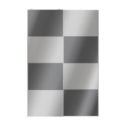 GoodHome Atomia Contemporary Panelled Mirrored Anthracite High Gloss 2 Door Sliding Wardrobe Door Kit (H)2250mm (W)1500mm - thumbnail 4