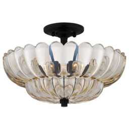 Luminosa Lighting Elstead Quoizel Whitecap Ceiling Light Traditional Tinted Amber Glass, Mottled Cocoa Brown 4X E14