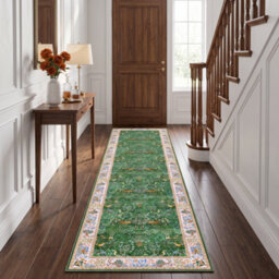 Decoranddecor Hallway Runners, Washable Rugs, Carpet Runner Rug, 60X240Cm, Non-Slip, Pet Friendly, Low Pile, Persian Rug - Elara - thumbnail 1