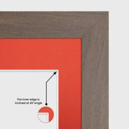 AK Frames 20X14 Walnut Sleek Multi Photo Frame With Poppy Red Mount - Holds 2 Apertures (2X) A4 Photos - thumbnail 7
