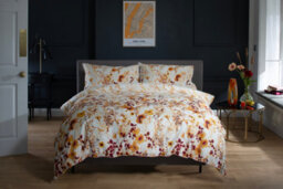 The Lyndon Company Watercolour Floral 180 Thread Count Soft Cotton Digital Printed Reversible Duvet Cover Set Terracotta - thumbnail 1
