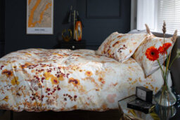 The Lyndon Company Watercolour Floral 180 Thread Count Soft Cotton Digital Printed Reversible Duvet Cover Set Terracotta - thumbnail 4