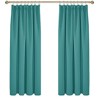Deconovo Blackout Curtains Super Soft Thermal Insulated Pencil Pleat Blackout Curtains 52X72 Inch Turquoise 2 Panels - image 1