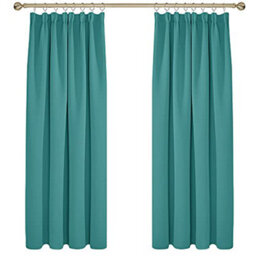 Deconovo Blackout Curtains Super Soft Thermal Insulated Pencil Pleat Blackout Curtains 52X72 Inch Turquoise 2 Panels - thumbnail 1