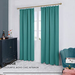 Deconovo Blackout Curtains Super Soft Thermal Insulated Pencil Pleat Blackout Curtains 52X72 Inch Turquoise 2 Panels - thumbnail 3