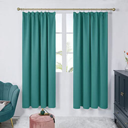 Deconovo Blackout Curtains Super Soft Thermal Insulated Pencil Pleat Blackout Curtains 52X72 Inch Turquoise 2 Panels - thumbnail 2