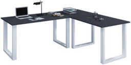 Vcm Desk Lona Silver / Anthracite H. 76 X W. 160 X D. 130 Cm
