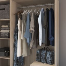 GoodHome Atomia Freestanding Oak Effect Particle Board Wardrobe, Clothing & Shoes Organiser (H)2250mm (W)1500mm (D)580mm - thumbnail 6
