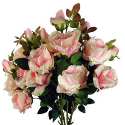 Pegdev - Pdl - Pack Of 6 X 80Cm Artificial Rose Stems Pink With 18 Flowers For Home Decoration