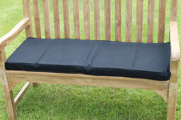 Garden Market Place Garden Furniture Cushion- 3 Seater Garden Bench Cushion In Black - thumbnail 1