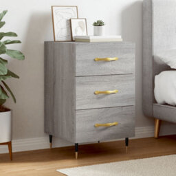 Berkfield Bedside Cabinet Grey Sonoma 40X40X66 Cm Engineered Wood - thumbnail 1