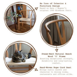 Nicholas Winter Beech Wooden Danish Style Dining Chairs - Natural - Solid Wood Wish Beech Bone Wood Chairs - thumbnail 2