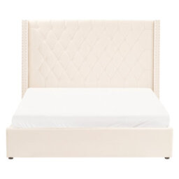 Beliani Ottoman Bed Velvet Lubbon 160 X 200 Cm (Eu King Size) Off-White - thumbnail 7