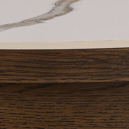 Wyld Haus Cork 90Cm Round Cream Ceramic Coffee Table With Oak Veneer Base - thumbnail 5