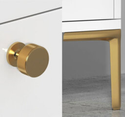 Royal Bathrooms Verona 1000mm Black Floor Standing Vanity Unit 3 Drawer & Dual Side Pull Out Storage Ceramic Basin - Brass Knob - thumbnail 9