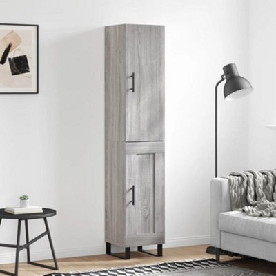 Berkfield Highboard Grey Sonoma 34.5X34X180 Cm Engineered Wood - image 1