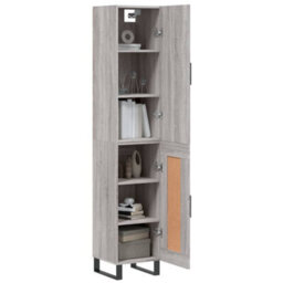 Berkfield Highboard Grey Sonoma 34.5X34X180 Cm Engineered Wood - thumbnail 3
