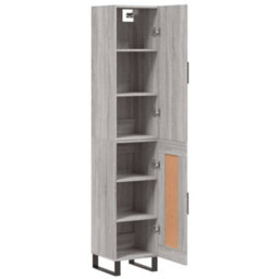 Berkfield Highboard Grey Sonoma 34.5X34X180 Cm Engineered Wood - thumbnail 4