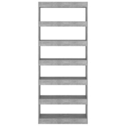 Berkfield Book Cabinet/room Divider Concrete Grey 80X30X198 Cm Engineered Wood - thumbnail 5