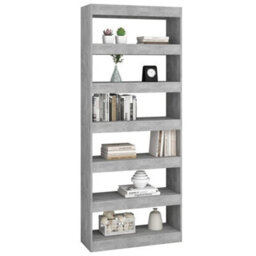 Berkfield Book Cabinet/room Divider Concrete Grey 80X30X198 Cm Engineered Wood - thumbnail 4