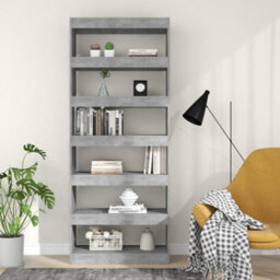 Berkfield Book Cabinet/room Divider Concrete Grey 80X30X198 Cm Engineered Wood - thumbnail 3