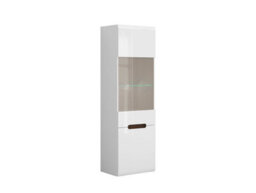Impact Furniture Living Room Set Storage Tall Glass Display Cabinet Sideboard White Gloss Azteca - thumbnail 6