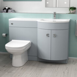 Nes Home 1100mm Matte Grey Rh Basin Vanity, Wc Unit & Back To Wall Toilet - thumbnail 2