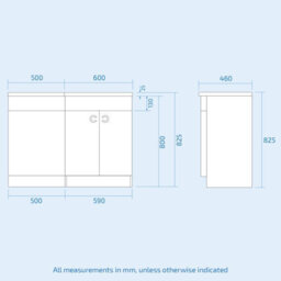 Nes Home 1100mm Matte Grey Rh Basin Vanity, Wc Unit & Back To Wall Toilet - thumbnail 6
