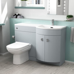 Nes Home 1100mm Matte Grey Rh Basin Vanity, Wc Unit & Back To Wall Toilet - thumbnail 1