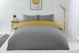 Brights Reversible Duvet - Ochre / Grey