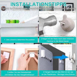 Adhesive Picture Hanger, No-Drill Adhesive Frame Attachment, Photo And Mirror Mounting Brackets, Fixing For Hanging Mirrors - thumbnail 5