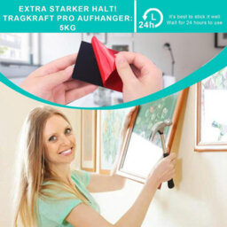 Adhesive Picture Hanger, No-Drill Adhesive Frame Attachment, Photo And Mirror Mounting Brackets, Fixing For Hanging Mirrors - thumbnail 4