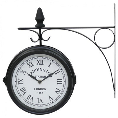 Oypla Double Sided Paddington Station Outdoor Garden Wall Clock - image 1